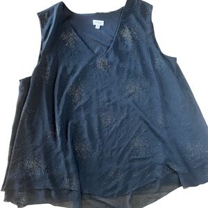 Women’s plus size Black light weight flowy tank top size 25/28 Avenue summer